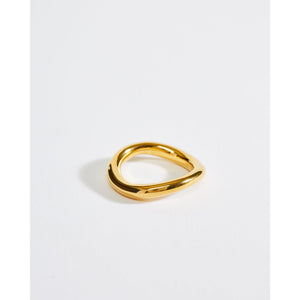 Minimalist Wavey Gold Band Ring