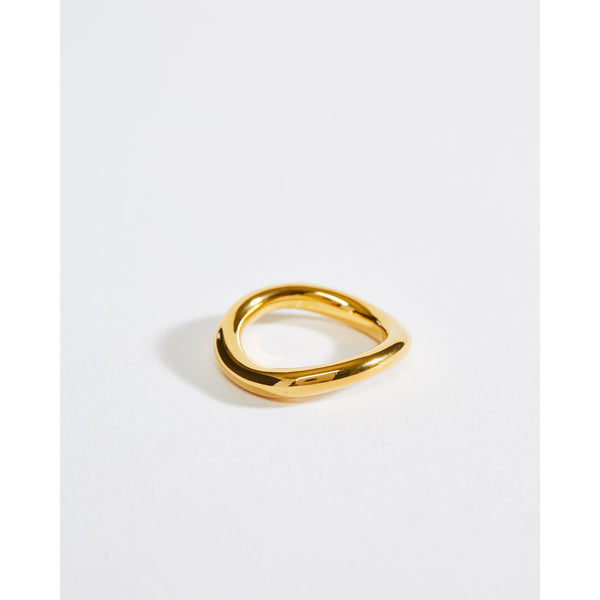 Minimalist Wavey Gold Band Ring