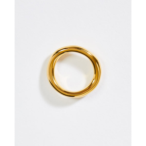 Minimalist Wavey Gold Band Ring