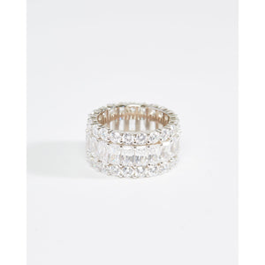 Multi-row Cubic Zirconia Eternity Band Ring