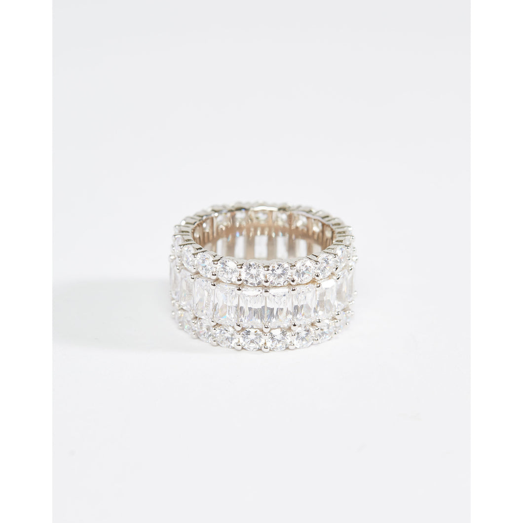 Multi-row Cubic Zirconia Eternity Band Ring