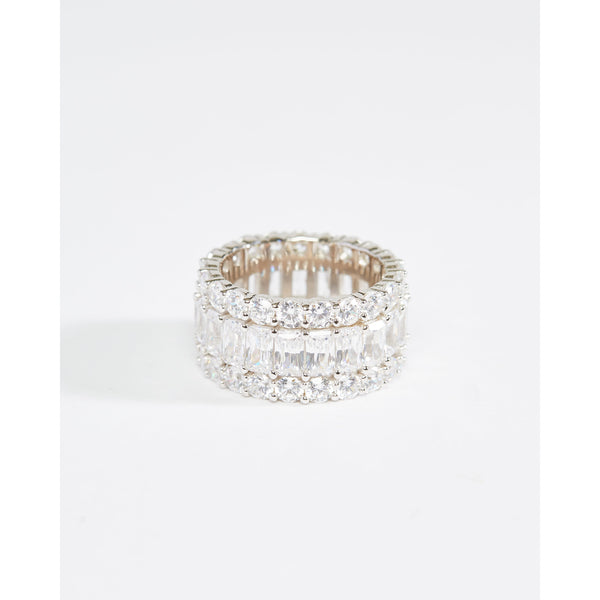 Multi-row Cubic Zirconia Eternity Band Ring