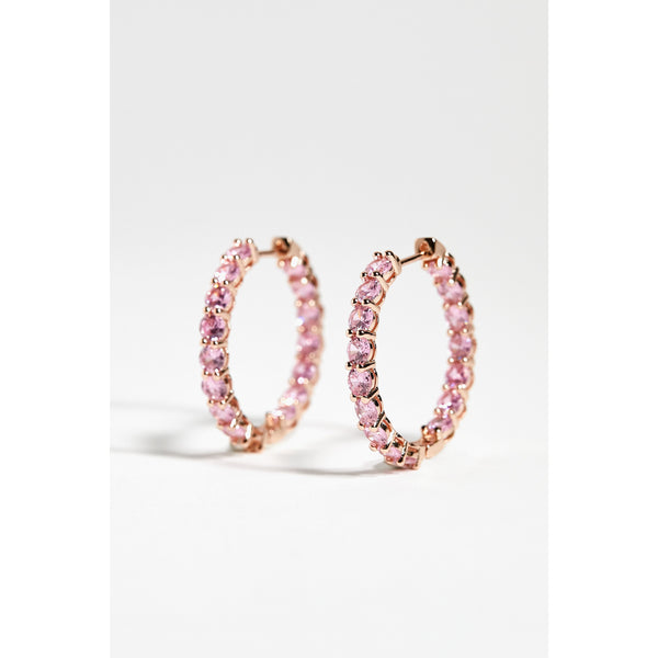 Pink Cubic Zirconia Hoop Earrings