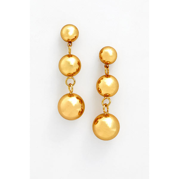 Gold Spherical Drop Earrings